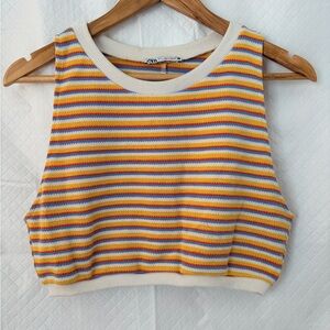 Zara Colorful Striped Crop Top